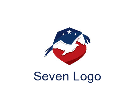 American flag badge with eagle legal logo