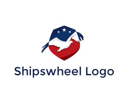 American flag badge with eagle legal logo