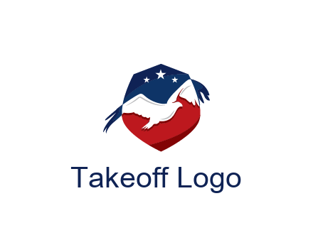 American flag badge with eagle legal logo
