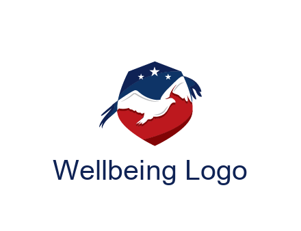American flag badge with eagle legal logo