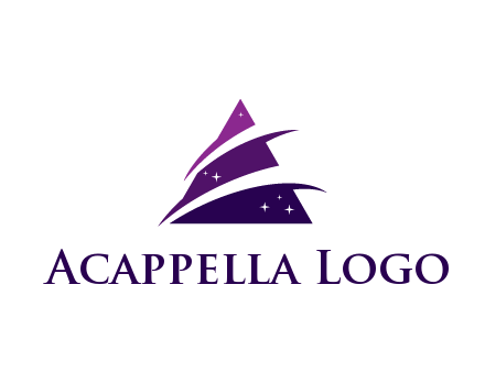 gradient triangle with swoosh and stars cleaning logo