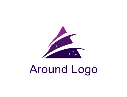 gradient triangle with swoosh and stars cleaning logo