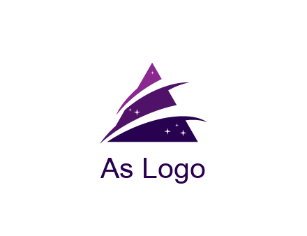 gradient triangle with swoosh and stars cleaning logo