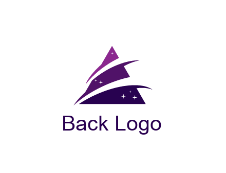 gradient triangle with swoosh and stars cleaning logo