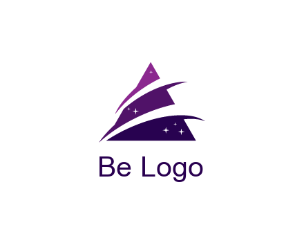 gradient triangle with swoosh and stars cleaning logo