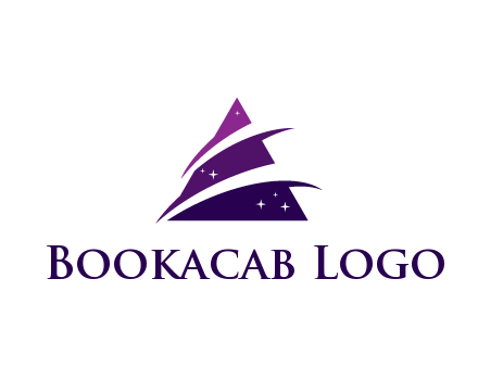 gradient triangle with swoosh and stars cleaning logo