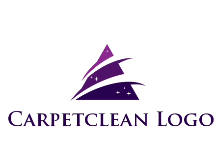 gradient triangle with swoosh and stars cleaning logo