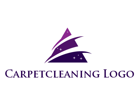 gradient triangle with swoosh and stars cleaning logo