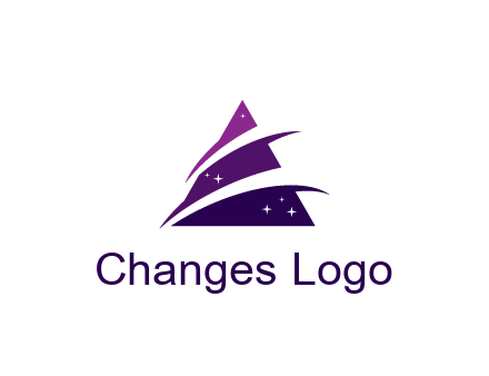 gradient triangle with swoosh and stars cleaning logo