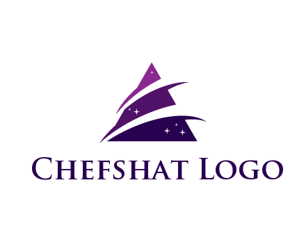 gradient triangle with swoosh and stars cleaning logo