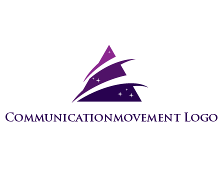 gradient triangle with swoosh and stars cleaning logo