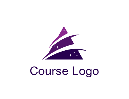 gradient triangle with swoosh and stars cleaning logo