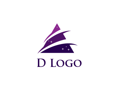 gradient triangle with swoosh and stars cleaning logo