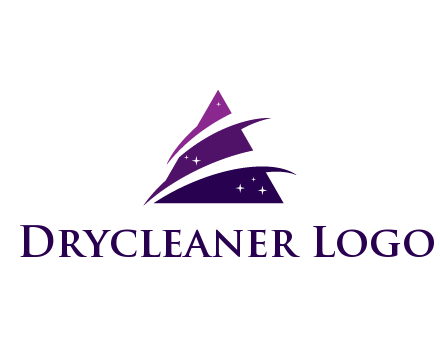 gradient triangle with swoosh and stars cleaning logo