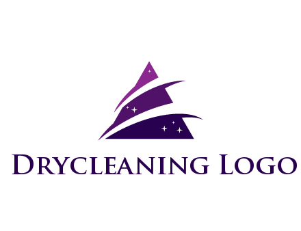 gradient triangle with swoosh and stars cleaning logo