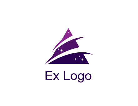 gradient triangle with swoosh and stars cleaning logo