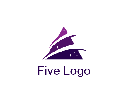 gradient triangle with swoosh and stars cleaning logo