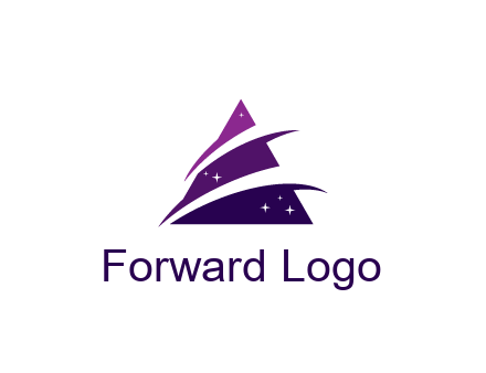 gradient triangle with swoosh and stars cleaning logo