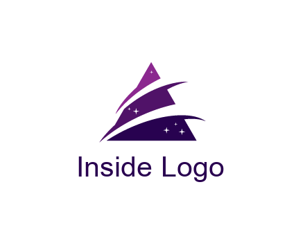 gradient triangle with swoosh and stars cleaning logo