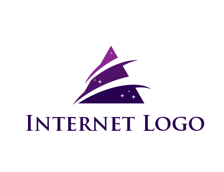 gradient triangle with swoosh and stars cleaning logo