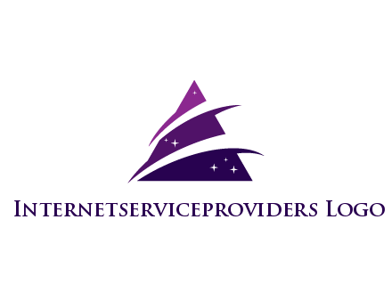 gradient triangle with swoosh and stars cleaning logo