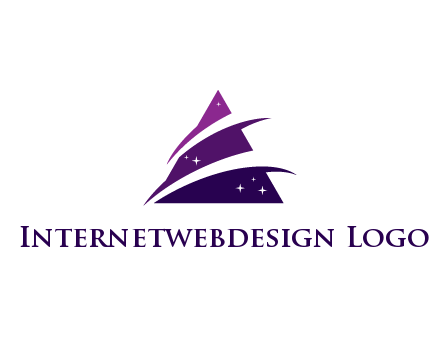 gradient triangle with swoosh and stars cleaning logo