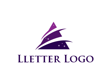 gradient triangle with swoosh and stars cleaning logo