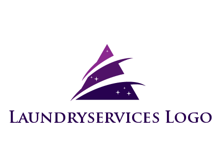 gradient triangle with swoosh and stars cleaning logo