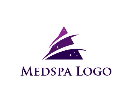 gradient triangle with swoosh and stars cleaning logo