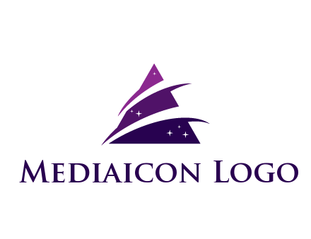 gradient triangle with swoosh and stars cleaning logo
