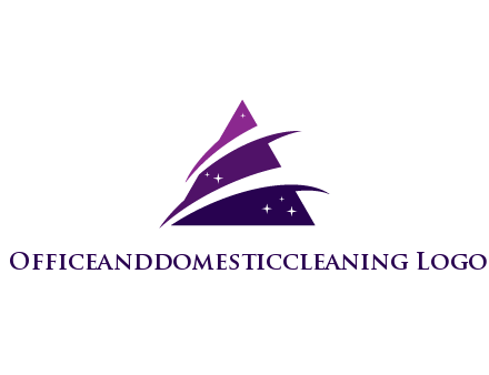 gradient triangle with swoosh and stars cleaning logo