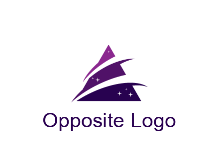gradient triangle with swoosh and stars cleaning logo