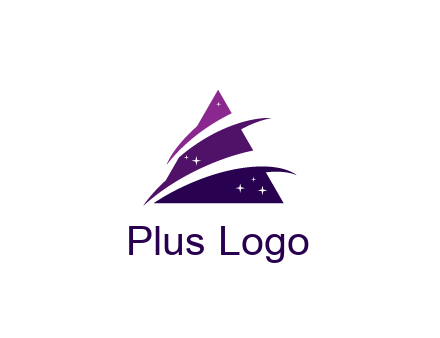 gradient triangle with swoosh and stars cleaning logo