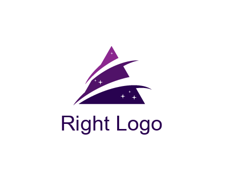 gradient triangle with swoosh and stars cleaning logo