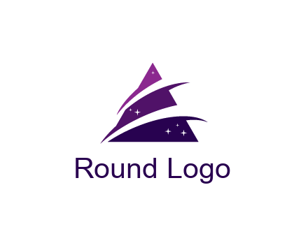 gradient triangle with swoosh and stars cleaning logo