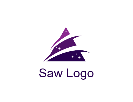 gradient triangle with swoosh and stars cleaning logo