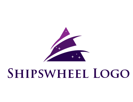 gradient triangle with swoosh and stars cleaning logo