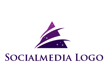 gradient triangle with swoosh and stars cleaning logo
