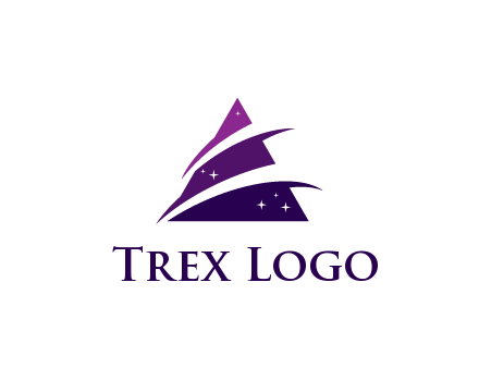 gradient triangle with swoosh and stars cleaning logo