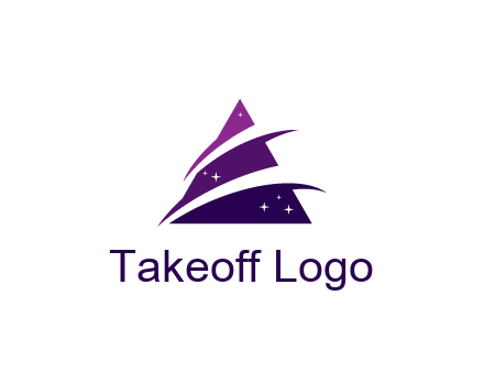 gradient triangle with swoosh and stars cleaning logo