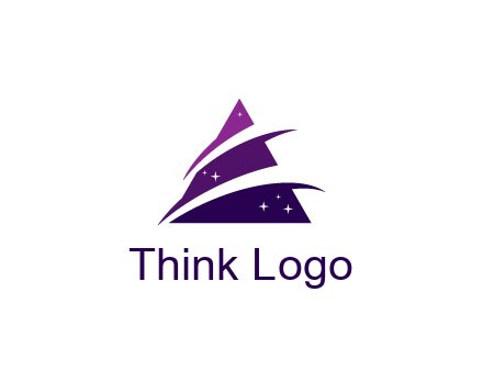 gradient triangle with swoosh and stars cleaning logo