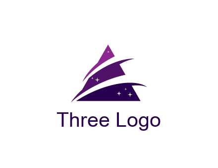 gradient triangle with swoosh and stars cleaning logo