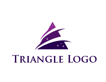 gradient triangle with swoosh and stars cleaning logo