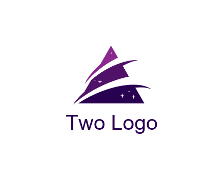 gradient triangle with swoosh and stars cleaning logo