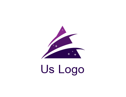 gradient triangle with swoosh and stars cleaning logo