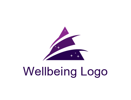 gradient triangle with swoosh and stars cleaning logo