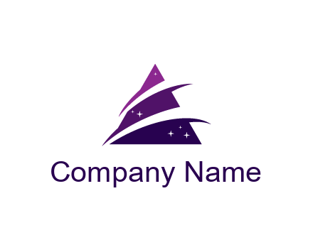 gradient triangle with swoosh and stars cleaning logo
