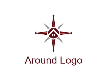 house in star compass travel logo