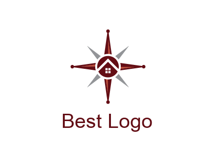 house in star compass travel logo