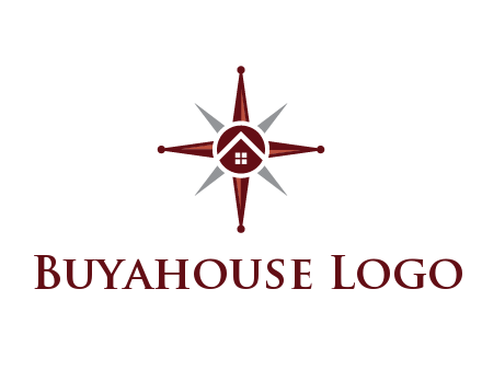 house in star compass travel logo